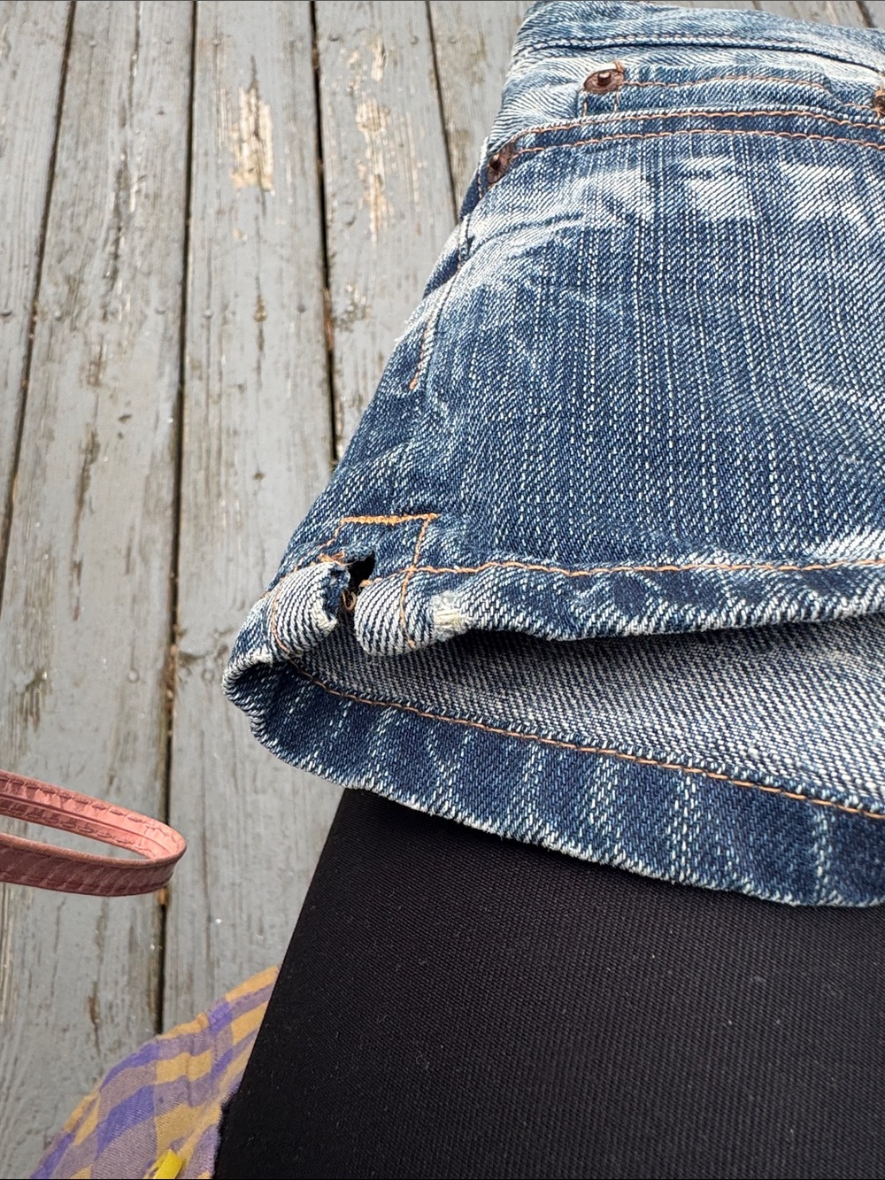 Lucky Brand Washed Blue Distressed Denim Cutoff Shorts - Picture 10 of 10
